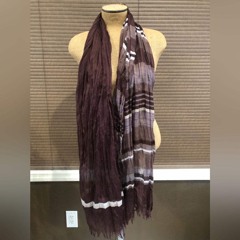 ✨Host Pick✨ Dark Brown/Grey striped scarf by Blu